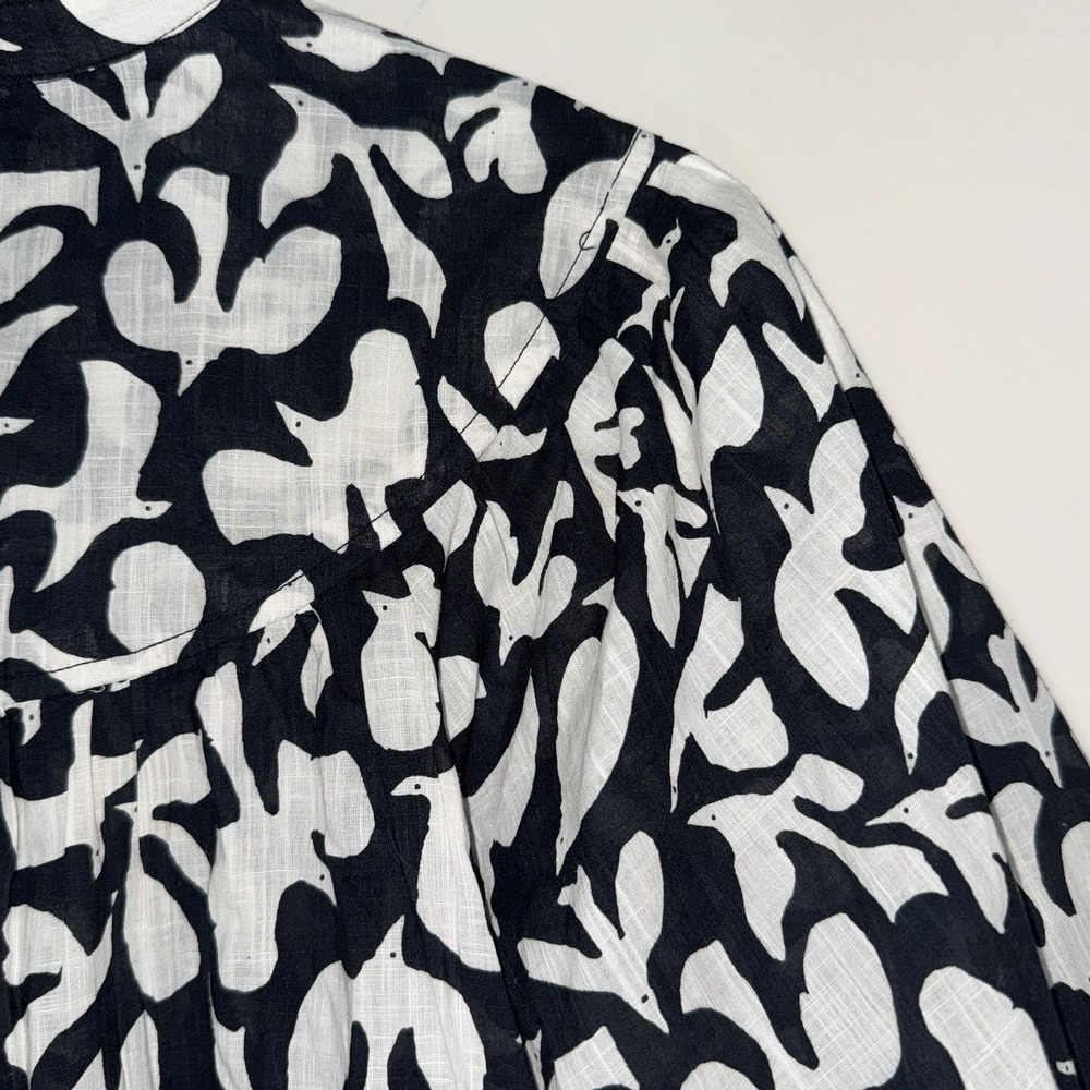 Anthropologie Danielle Kroll Womens Whismy Bird Button Up Blouse Top Size Medium - Picture 16 of 16